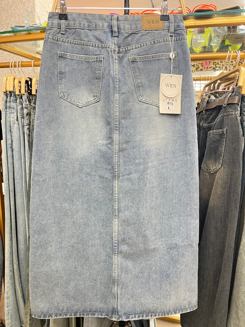 Women Trendy Denim Slit Skirts